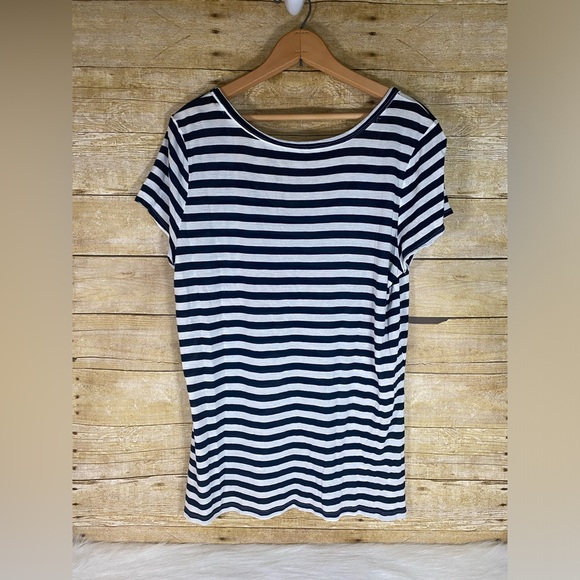 Banana Republic C’est La Vie! Striped Graphic Tee Top Shirt Size XL - Picture 2 of 6